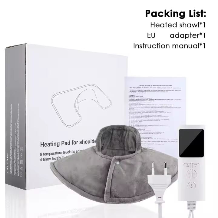 Mantón de Hombre 4 TiemposApto para Casa y Oficina Manta Térmica de Cristal Super Suave Cuido DE LA Manta: Lavado en Máquina Manta de Masaje para Cuello y Espalda Eléctrica with Calentamiento Pad de Terapia Física - 1