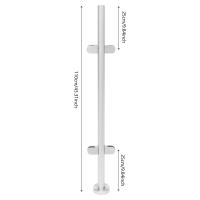 Poste medio de barandilla de vidrio de acero inoxidable de 110 cm para villas, balcones y escaleras - details 0