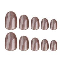 Uñas de ojo de gato marrón brillante, uñas postizas ligeras y fáciles de aplicar para ir de compras o salir. - details 4