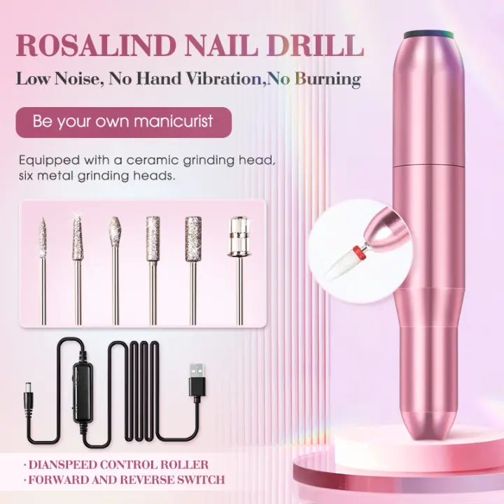 ROSALIND-máquina de manicura, lijadora de uñas, removedor de piel muerta, pluma de Arte de uñas, pulidor de uñas eléctrico, herramienta de manicura - 1