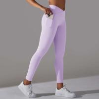Leggings cruzados para mujer, pantalones de yoga con bolsillo, malla deportiva transpirable para correr y andar en bicicleta, leggings de entrenamiento de cintura alta - details 34