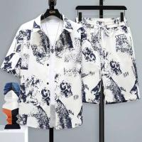 Ohsisa Traje de manga corta para hombre para verano 2025 Conjunto de dos piezas de pantalones cortos deportivos casuales para jóvenes y estudiantes - details 5