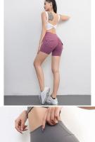 pantalones cortos de Fitness para mujer, pantalones de ejercicio de tres cuartos, Cargo, secado al aire, bolsillo, Yoga, elevación ajustada, Verano - details 11