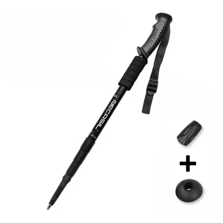 Bastón telescópico de aleación de aluminio, bastones de senderismo, bastón para caminar, absorbente ultraligero, bastón para caminar Alpenstock - 1