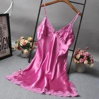 Camisón de satén chino para mujer, ropa de dormir Sexy, bata de baño de encaje, vestido de noche informal para el hogar, novedad de verano - details 7