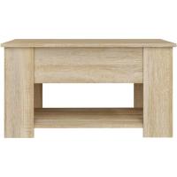Mesa de centro, mesa auxiliar, consola lateral, salón, sofá, sala de estar, cafetería, muebles, mobiliario, madera contrachapada blanca, 79x49x41 cm - details 50