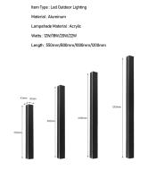 Luz de pared para exteriores, lámpara moderna de pared resistente al agua IP65, para AC85-265V, porche, puerta, 1800, 2000mm de largo, color negro - details 4