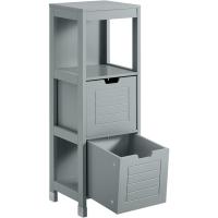 Armario de Suelo para baño Mueble Columna de baño con 2 Cajones y 1 Estantes Blanco 30 x 30 x 89 cm Blanco - details 17