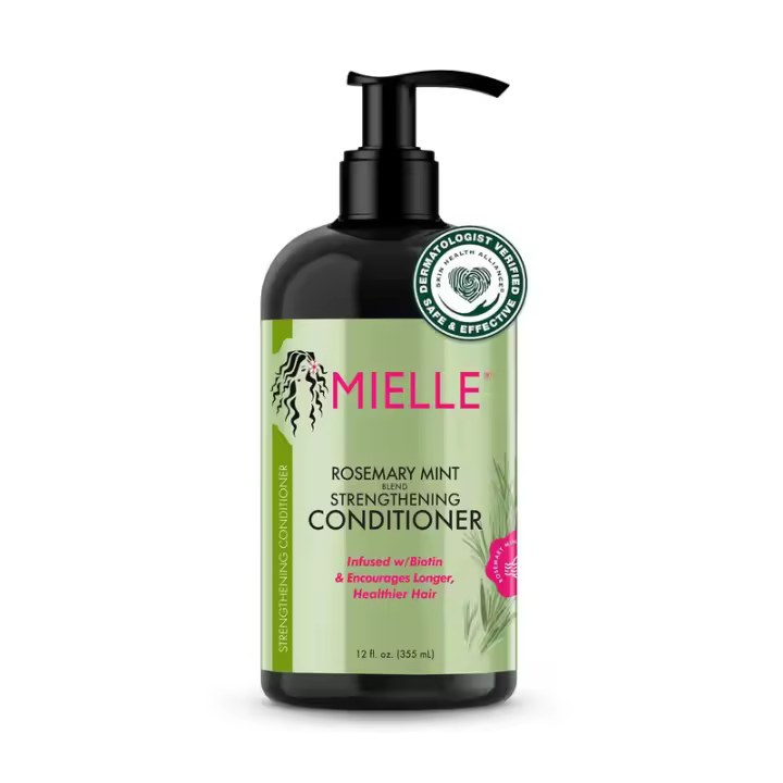 Mielle Organics Acondicionador fortalecedor de menta y romero con biotina, 12 onzas - 1