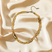 Collar EILIECK 316L Acero Inoxidable 3en1 Cadena Giratoria Para Mujer Niña Joyería De Moda Collar Cuello Plano Para Fiesta - details 10