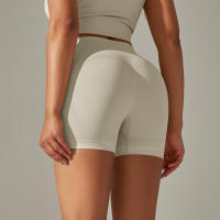 Hamidou-pantalones cortos de Yoga sin costuras para mujer, Shorts de entrenamiento con realce de glúteos, ropa deportiva para gimnasio - details 2