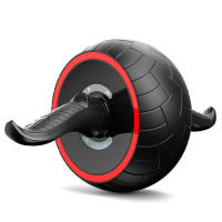 Abdomen rueda de ejercicios abdominales rodillo para abdominales bicicleta estática pedal ruedas maquinas gimnasio material gimnasio rueda abdominal rodillo de ejercicio Negro - details 0