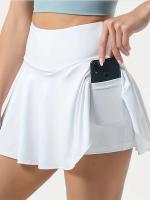 Tenis con pantalones cortos para mujer, minifalda de verano sin bolsillo, falda elástica y fluida, traje deportivo para gimnasio Balletcore para adolescentes - details 4