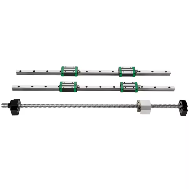 SucceBuy Riel de guía lineal 2 piezas HGR20-1700 mm + 1 pieza RM1605-1700 mm husillo de bolas con kit BF12/BK12, rieles deslizantes cuadrados para enrutadores CNC, tornos y molinos de bricolaje - 1
