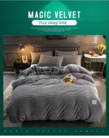 Juego de Ropa de Cama de Lujo Sencillo Cubierta de Edredón de Vellón de Copo de Nieve Engrosado para Invierno Colores Sólidos Gris Amarillo - details 0