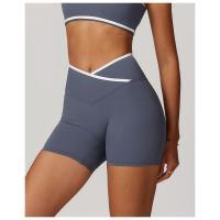 Pantalones cortos de Yoga cruzados de cintura alta, ajustados y Nude, pantalones deportivos de levantamiento de cadera de melocotón, pantalones de Fitness al aire libre para mujer - details 6