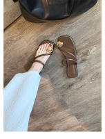 Verano nueva espina de pescado fondo plano cabeza cuadrada palabra con dedo del pie zapatillas geniales mujeres - details 4