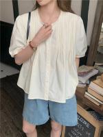 Blusa de verano para mujer, camisa de primavera, blusa para mujer, Blusas largas de gasa, informales, elegantes, Vintage, de manga larga, holgada de gran tamaño, blanca - details 4