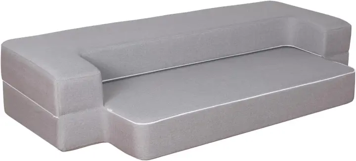 70 x 190 cm Sillón Cama Plegable, Sofá Cama Plegable con Espuma de Memoria y Almohada, Colchón de Suelo para Yoga, Oficina, Salón, Futon Sofá Cama Portada Lavable Unos, Gris Claro - 1