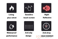Guantes de invierno para moto de nieve, asas calientes para esquiar, invierno, impermeables, pantalla táctil, ciclismo, motocicleta, datos completos, algodón grueso - details 0