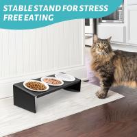 Comedero elevado para gatos Lannvan, 3 comederos para perros, comederos para gatos inclinados 15 °   Cerámica con Marco Metálico, Cuenco Antivómitos para Gatos, Comederos y Bebederos para Gatos y Perros Pequeños - details 2