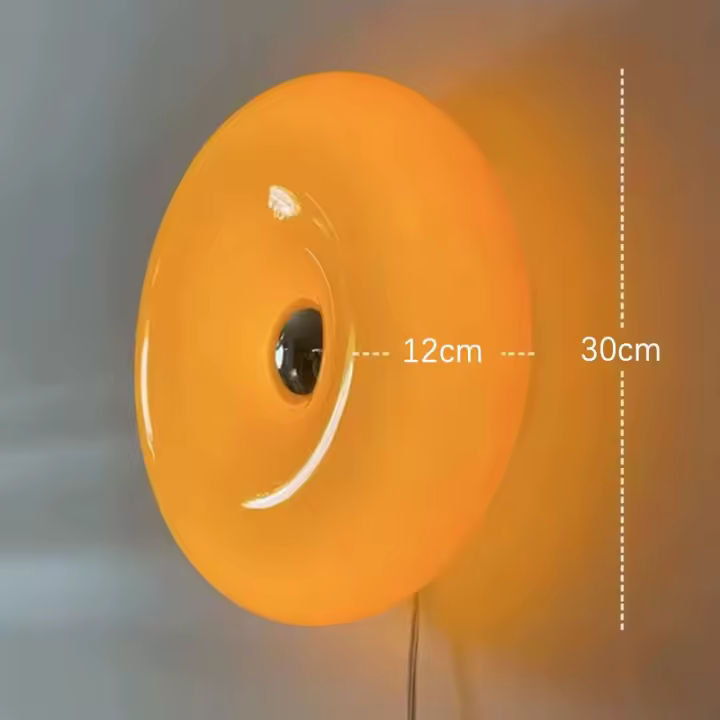 Lámpara creativa de Donut para decoración del hogar, candelabro de pared moderno, color naranja, para dormitorio y sala de estar - 1