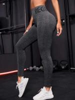 Body deportivo liso sin costuras de verano para mujer de cintura alta, pantalones de yoga Fiess con letras que levantan la cadera, monos de entrenamiento - details 1
