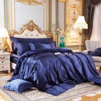Juego de Ropa de Cama de Color Sólido con Funda de Edredón de Seda de Morera Cubierta de Cama y Funda de Almohada de Lujo en Seda de Satén Tamaño King Queen Double Twin - details 5