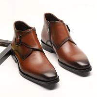 2025 botines con hebilla, zapatos de vestir de cuero para hombre, formales, de negocios, de diseñador, hechos a mano - details 0