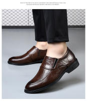 Cuero de un pedal cubierta de pie transpirable vestido de negocios de tacón plano zapatos de cuero pequeños casuales británicos - details 21
