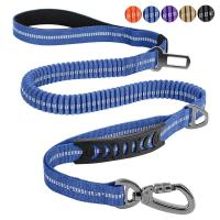 Correa reflectante perro, cinturón nailon duradero, elástica entrenamiento mascotas, cuerda seguridad coche de vie para perros - details 2