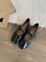 Retro Gypsy Star zapatos de ballet remachados nueva hebilla de una palabra con boca poco profunda zapatos Mary Jane - details 2