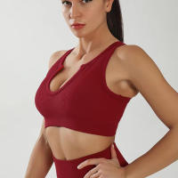 Sujetador Deportivo para Mujeres FKAFIT Top Push Up Fitness Yoga Sin Costuras con Copas Desmontables Transpirable para Correr Gimnasio Material Exterior de Nylon - details 6