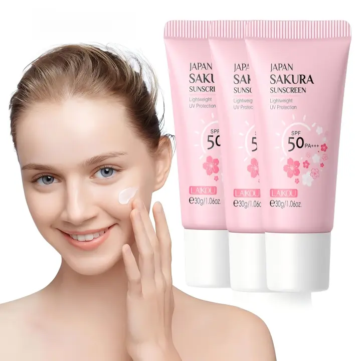 Crema protectora solar hidratante de flor de cerezo, protección SPF con fórmula hidratante para una piel suave y brillante, 1/2/3 Uds. - 1