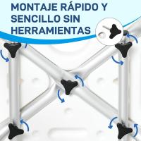 Silla de Ducha para Ancianos Antideslizante, Altura Ajustable, Apoyabrazos Regulables, Carga de 136kg - details 5