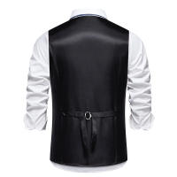 Chaleco de Traje Slim Fit para Hombres Nuevo Arrival Accesorios de Cadenas de Moda Casual Vintage Para Fiesta de Boda Material Exterior de Poliéster - details 9