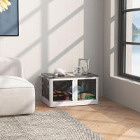 HOMCOM Caja de Almacenamiento Apilable con Tapa 69L Caja Organizadora Plegable con Ruedas Contenedor de Plástico con Acceso a 5 Lados 60x42x34 cm - details 2