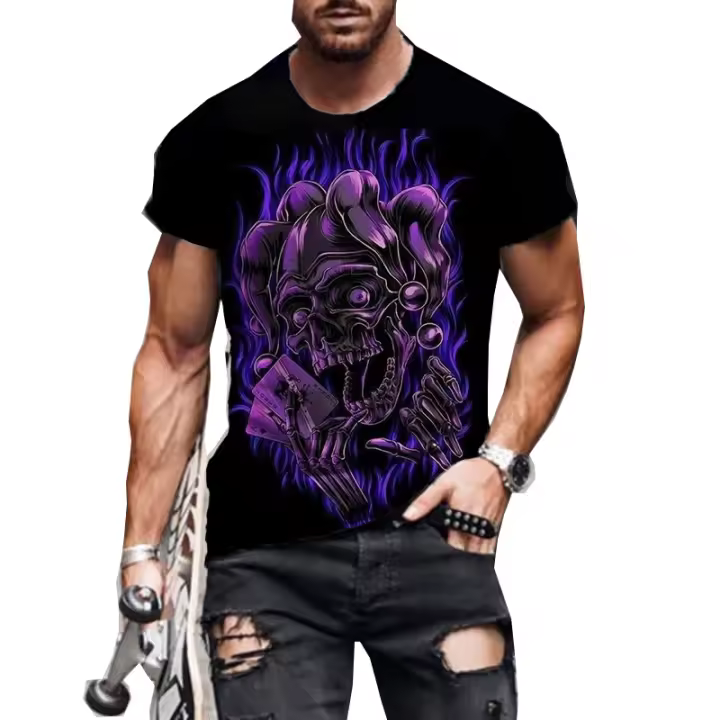 Camisetas 3D de manga corta y manga larga para hombre, ropa deportiva de Color Popular a la moda, ropa de belleza de Color estampado - 1