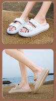 Sandalias de plataforma gruesa con hebilla ajustable para mujer, zapatos de playa, zapatillas de baño, toboganes de suela plana de EVA suave, talla grande 36-47 - details 14