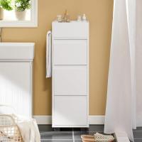 Armario Auxiliar Baño con 1 Compartimento Mueble Columna de Baño con 3 Cajones 30 x 30 x 90 cm Blanco - details 3