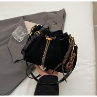 Bolso bandolera vintage para mujer - Bolso tipo cubo con correa ajustable, cierre con cordón, marrón café/negro - Bolso de mano para el día a día, formal, eventos especiales - Bolso duradero para mujer, bolso cruzado, accesorio para eventos nocturnos - details 10