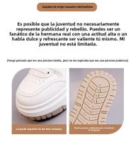 Zapatos Blancos De Cuero Con Plataforma De Zapatos De Mujer, Nuevos Zapatos Deportivos Casuales De Moda - details 1