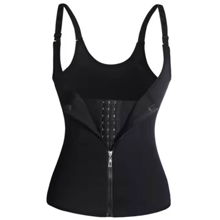 Camiseta sin mangas de entrenamiento de cintura para mujer, moldeador de cuerpo con cremallera, Top sin mangas con Control de barriga, ropa deportiva para mujer, ropa interior moldeadora de cuerpo - 1