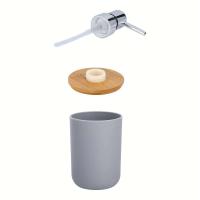Dispensador de jabón de encimera de bambú, dispensador de loción orgánica resistente natural para cocina y baño - details 2