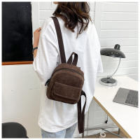 Mochila De terciopelo de pana para mujer, bolso escolar de versión coreana, sencillo, informal, pequeño, 2024 - details 24