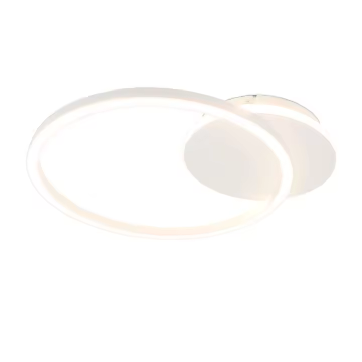 CBJKTX Lámpara de techo LED para sala de estar 24W Negro Moderno 2 anillos 3000K Blanco cálido - 1