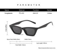 Gafas De Sol estilo ojo De gato Vintage para mujer, gafas De Sol negras con tonos Retro, gafas De Sol cuadradas con montura pequeña a la moda para mujer - details 3