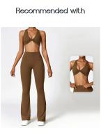 Pantalones de Yoga con Flecos en Forma de V para Mujeres Leggings de Cintura Alta y Pierna Ancha para Gimnasio y Deportes Pantalones de Baile - details 2