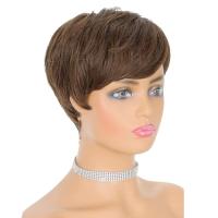Pelucas sintéticas cortas de corte Pixie, peluca en capas de pelo Bob con parte lateral y flequillo esponjoso, extensión de cabello Natural para mujer, pelucas rectas para uso diario - details 3