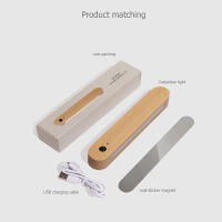 Lámpara de pared de madera maciza, moderna y sencilla, adecuada para guardar llaves de entrada, Luz del sensor del cuerpo humano - details 1